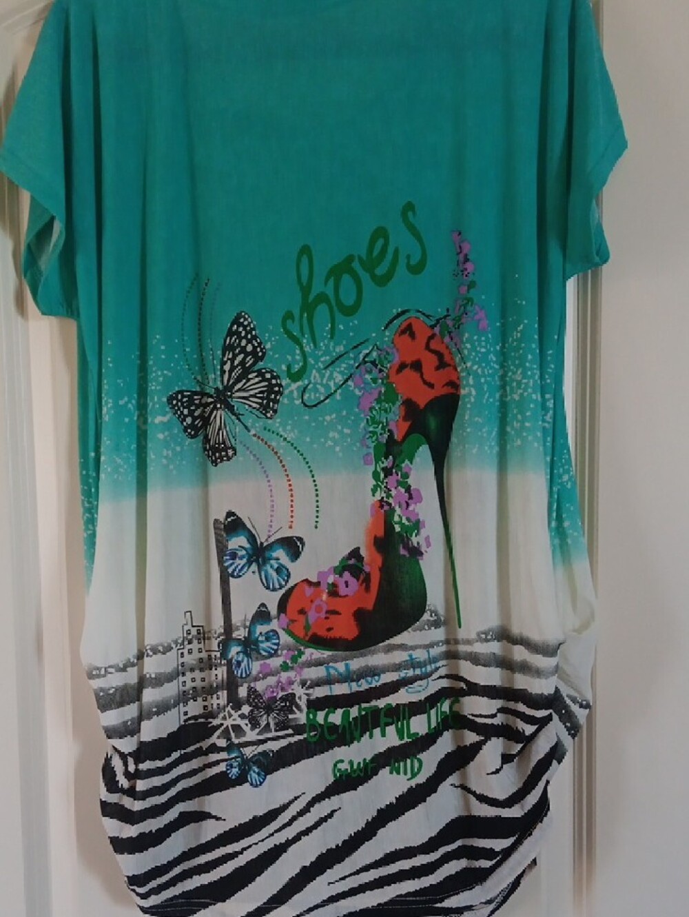 Turquoise Ribbed Crew Neck Top - Picture 6 of 6